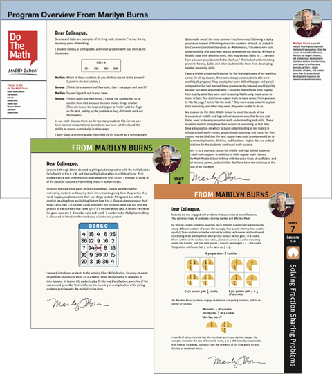 Selected pages from the Do The Math Teacher's Guide
