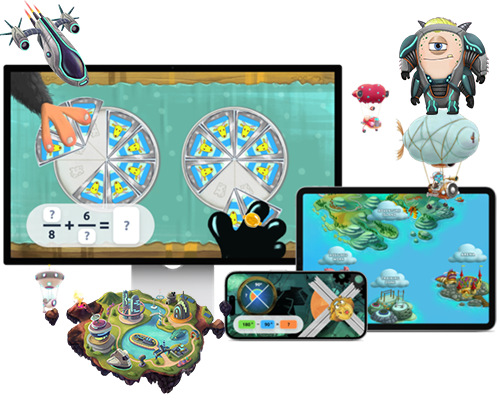 Screens showing Matific activities